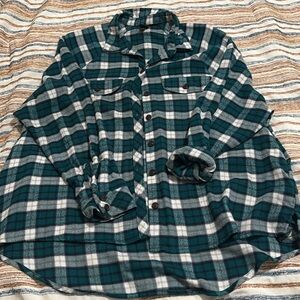 Teal and plaid flannel